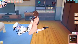 this koikatsu russian anime girl craves a solid fuck in military pantyhose