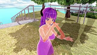 Check out 3d hentai big ass big tits in fishnet getting blowjob