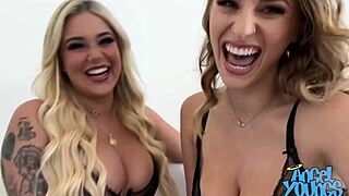 Hot Blonde Kali Roses With Big Ass Licks And Eats Pretty Angel Young's Pussy In This Intriguing Girl-On-Girl Scene