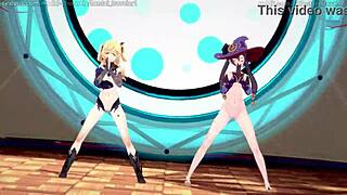 Genshin Impact MMD with Layla and Kirara in Timber Dance