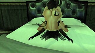 strip club seductress dances and licks shaved pussy in lesbian scene