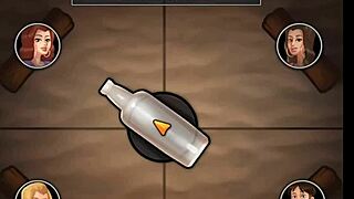 College babes spin bottle for monster cock