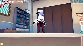 this koikatsu russian anime girl craves a solid fuck in military pantyhose