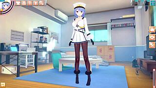 this koikatsu russian anime girl craves a solid fuck in military pantyhose