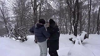 hot student suck professor big dick after ski lesson