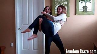 Cherry And Sarah Lift And Carry In Femdom Domination