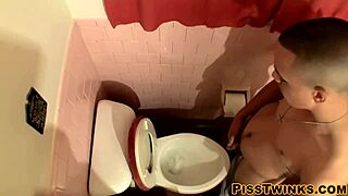 Few Twinks Voyeur Piss In Toilet And Hot Solo Masturbation