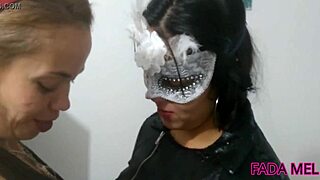 Fada Mel shows vibe to friend, then kisses and sucks pussy.