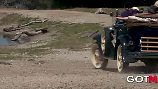 Intense Cowboy Role-Play With Mum In Outdoor Orgy Featuring Brunette And Blonde MILFs