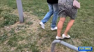 Eva Engel gets spontaneous outdoor creampie