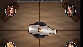 College babes spin bottle for monster cock