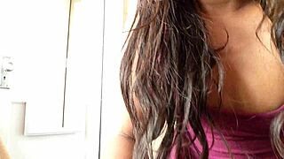 Upskirt views of ebony thighs in heels and thong