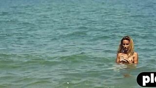 i love watching cara mell, small tits blonde milf, pose hot on beach