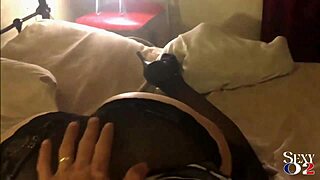 This French amateur slut in a satin dress gets pounded doggystyle by a black stud.