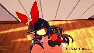 Genshin Impact hentai: Amber's handjob, blowjob, and wild fuck