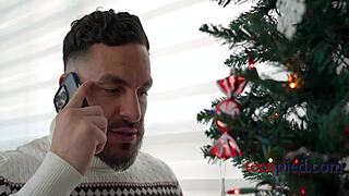 Horny teen Carolina gets bent over for doggystyle with her boyfriend's friend this Christmas. 😏🎄