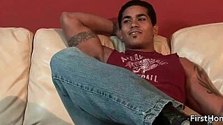 hot gay dude strips down for wild masturbation fun 😈