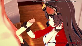 Genshin Impact hentai: Amber's handjob, blowjob, and wild fuck