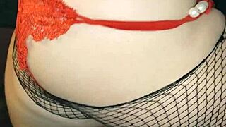 christmas strip with ripped clothes and thong