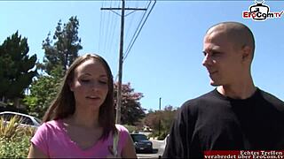 skinny teen picks up for street cumshot