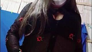 Sexy stepdaughter shakes tight vagina in sexy lingerie for stepfather