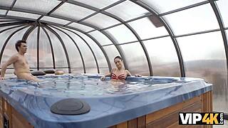 vip4k old man penetrates trimmed pussy by pool