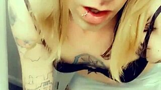 gorgeous tranny says, 'watch me tease and suck dicks in my skirt and heels!'