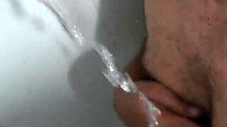 young babe bathes with stepdad in shower