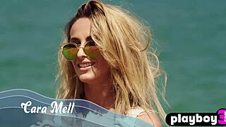 i love watching cara mell, small tits blonde milf, pose hot on beach