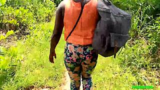 Yo, I'm banging my stepbrother's wife deep in the forest with her big ass bouncing