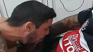 Young guy goes to play and meets a friend