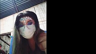 Sexy stepdaughter shakes tight vagina in sexy lingerie for stepfather