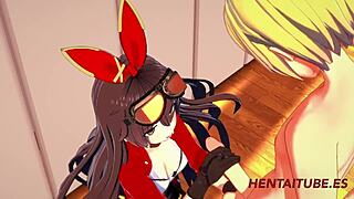 Genshin Impact hentai: Amber's handjob, blowjob, and wild fuck