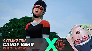 cycling trip with candy behr in sims 4