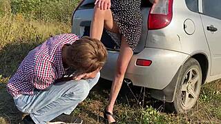 I’m so into foot fetish outdoors, oops, forgot my words!