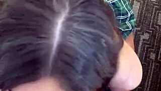 Girlfriend Sucking Step Cousin's Cock