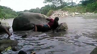 Lesbian Women On Outdoor Escapadita. They Lick Pussy And Fuck With Strapon In Public