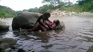 Lesbian Women On Outdoor Escapadita. They Lick Pussy And Fuck With Strapon In Public