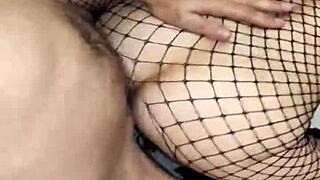 married couple in bride wedding stockings