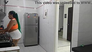 My House Employee Sucks My Cock While Masturbating Her Pussy