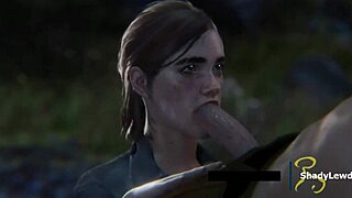 Ellie SUCKING DICK Hard in Wild 3D Cartoon Game Scene