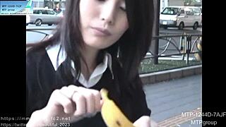 Japanese girl shows off manicured nails