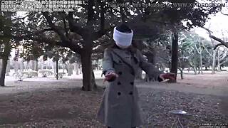 Blindfold fetish with old masked participant