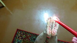 Tickling and Wax Domination on Bare Feet in Homemade Mature Foot Fetish