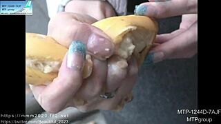 Japanese girl shows off manicured nails