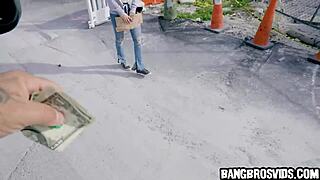 She needs money and it's her lucky day.