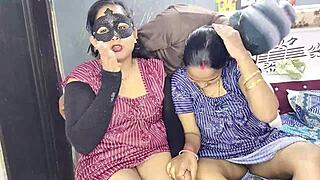 xxx threesome banging with devrani-jethani after hot pussy licking 😜