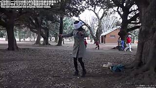 Blindfold fetish with old masked participant