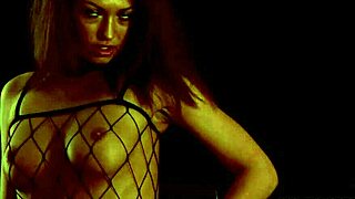 Flithy but classy babe fingering herself in stockings fishnets young teen brunette solo