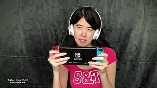 Chinese Gamer Girl Goes Topless in Public Outdoor Scene